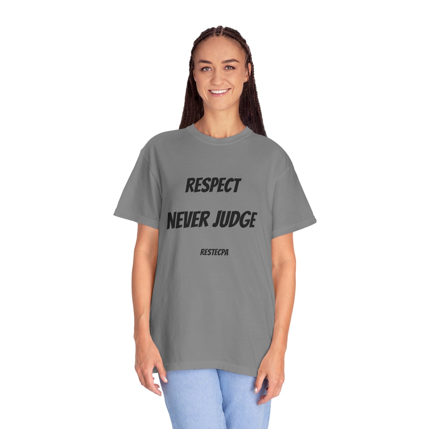 Never Judge T-Shirt — Minimal Typography Tee
