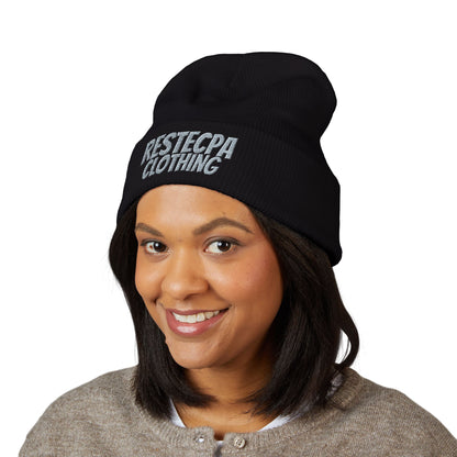 Embroidered 'restecpa beanie keep your nobbin warm' Cuffed Beanie