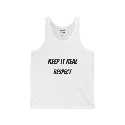 Keep It Real Tank Top — Casual Graphic Jersey Tank