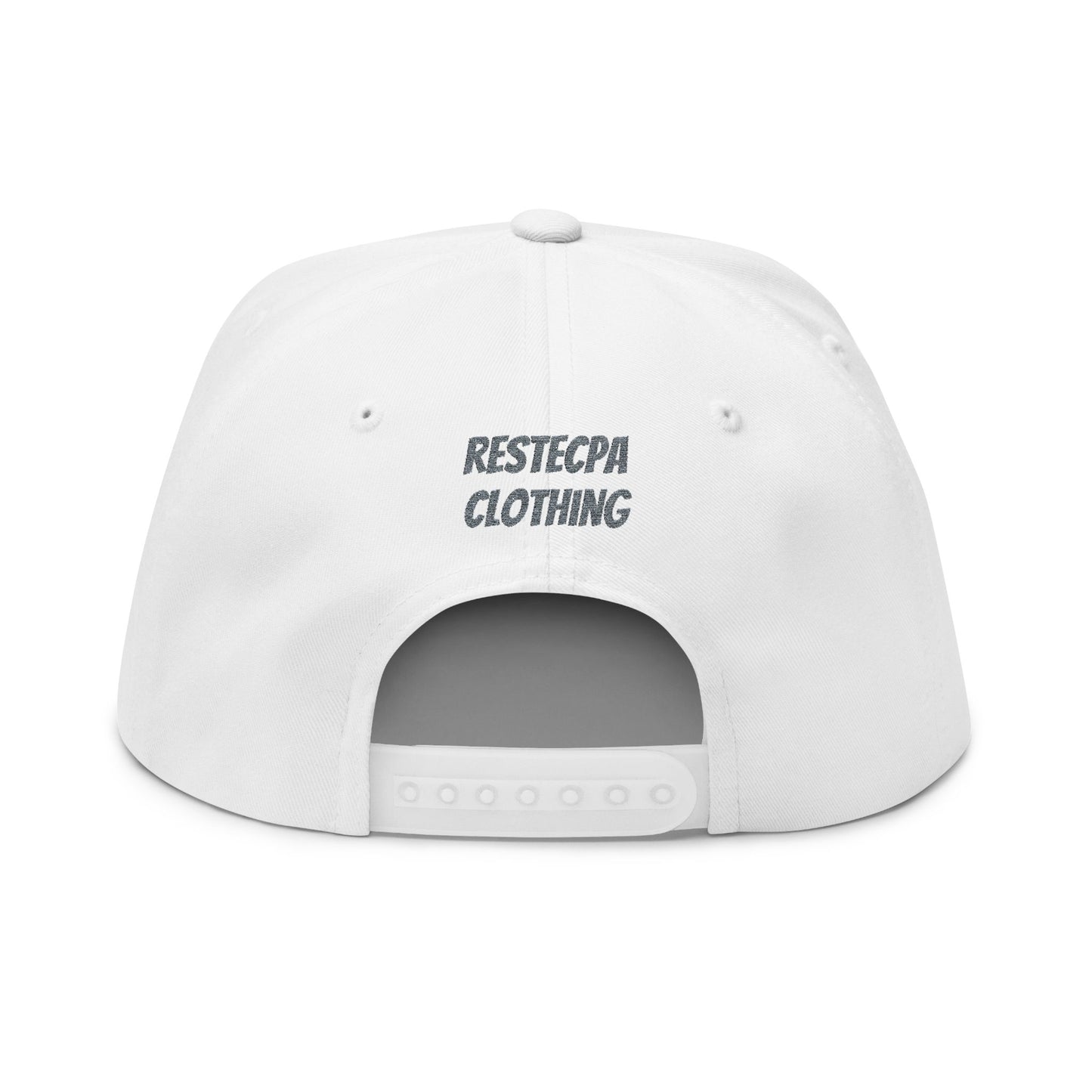 Embroidered Flat Bill Cap — Classic Snapback Hat