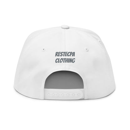 Embroidered Flat Bill Cap — Classic Snapback Hat