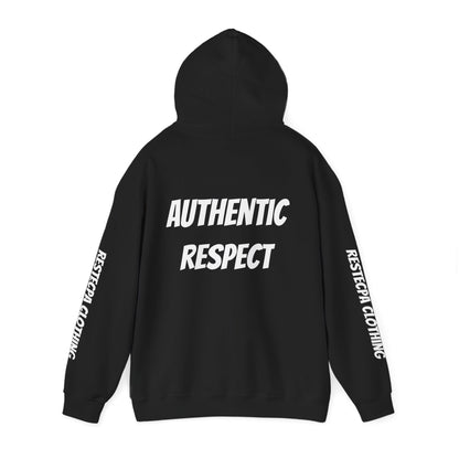 "authentic respect" Hoodie — Minimal Text Unisex Sweatshirt