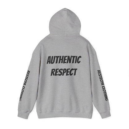 "authentic respect" Hoodie — Minimal Text Unisex Sweatshirt