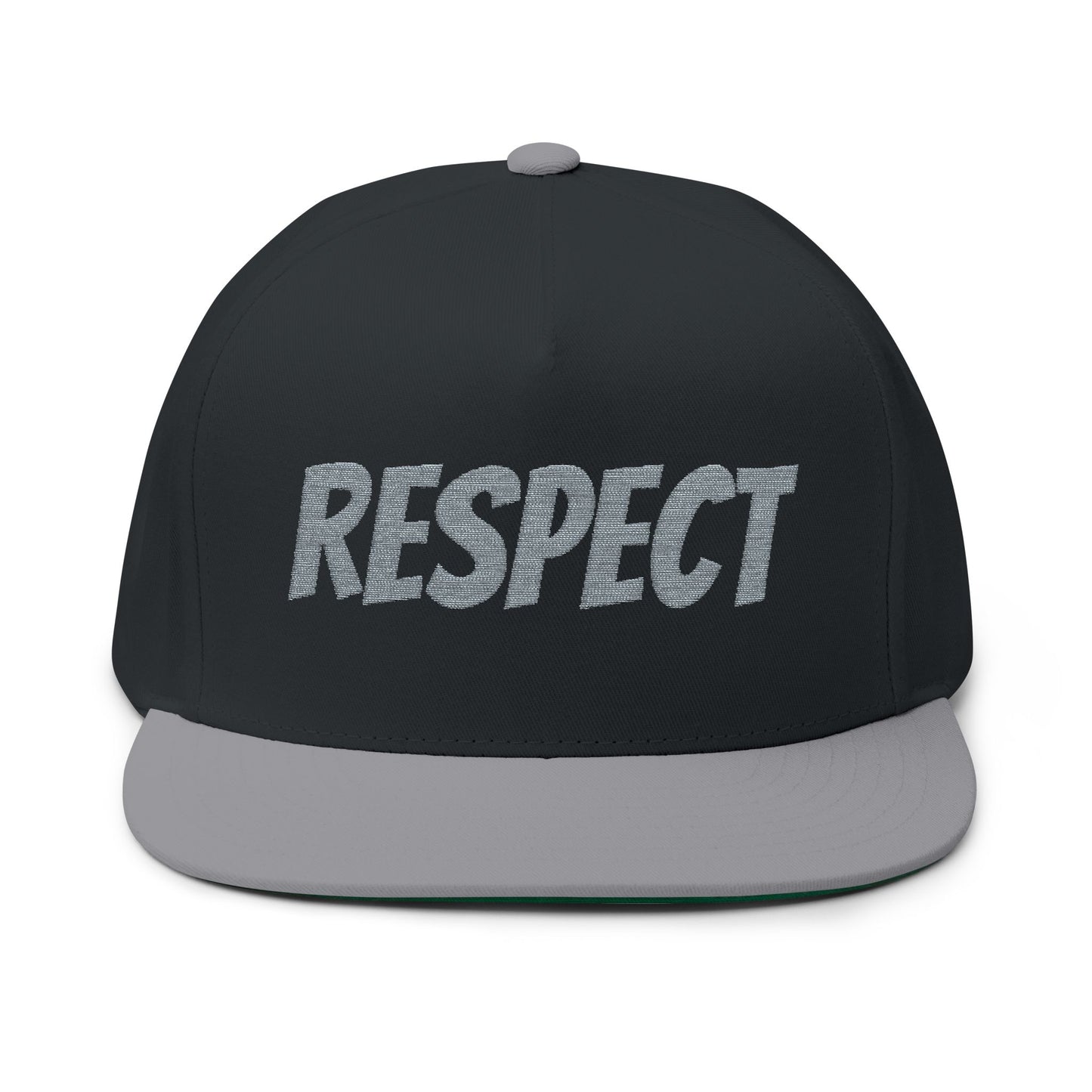 Respect Embroidered Cap — Flat Bill Hat