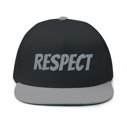 Respect Embroidered Cap — Flat Bill Hat