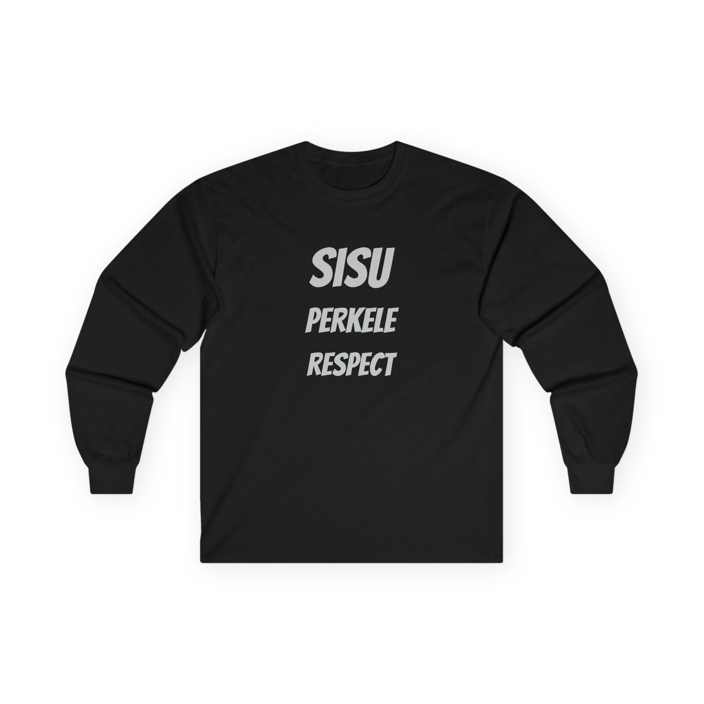 Sisu Perkele Long Sleeve Tee — Finnish Resilience & Respect Design
