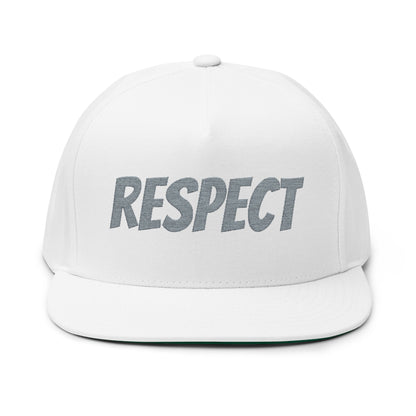 Respect Embroidered Cap — Flat Bill Hat