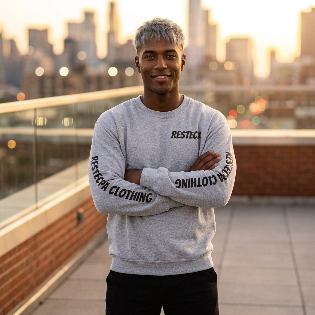 Respect Crewneck Sweatshirt — Minimal Text ‘respect’ Graphic