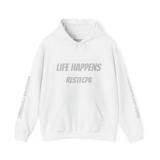 "Life Happens" Hoodie — Motivational Pullover Sweatshirt