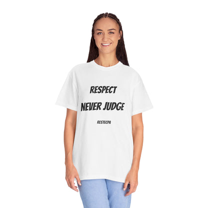 Never Judge T-Shirt — Minimal Typography Tee