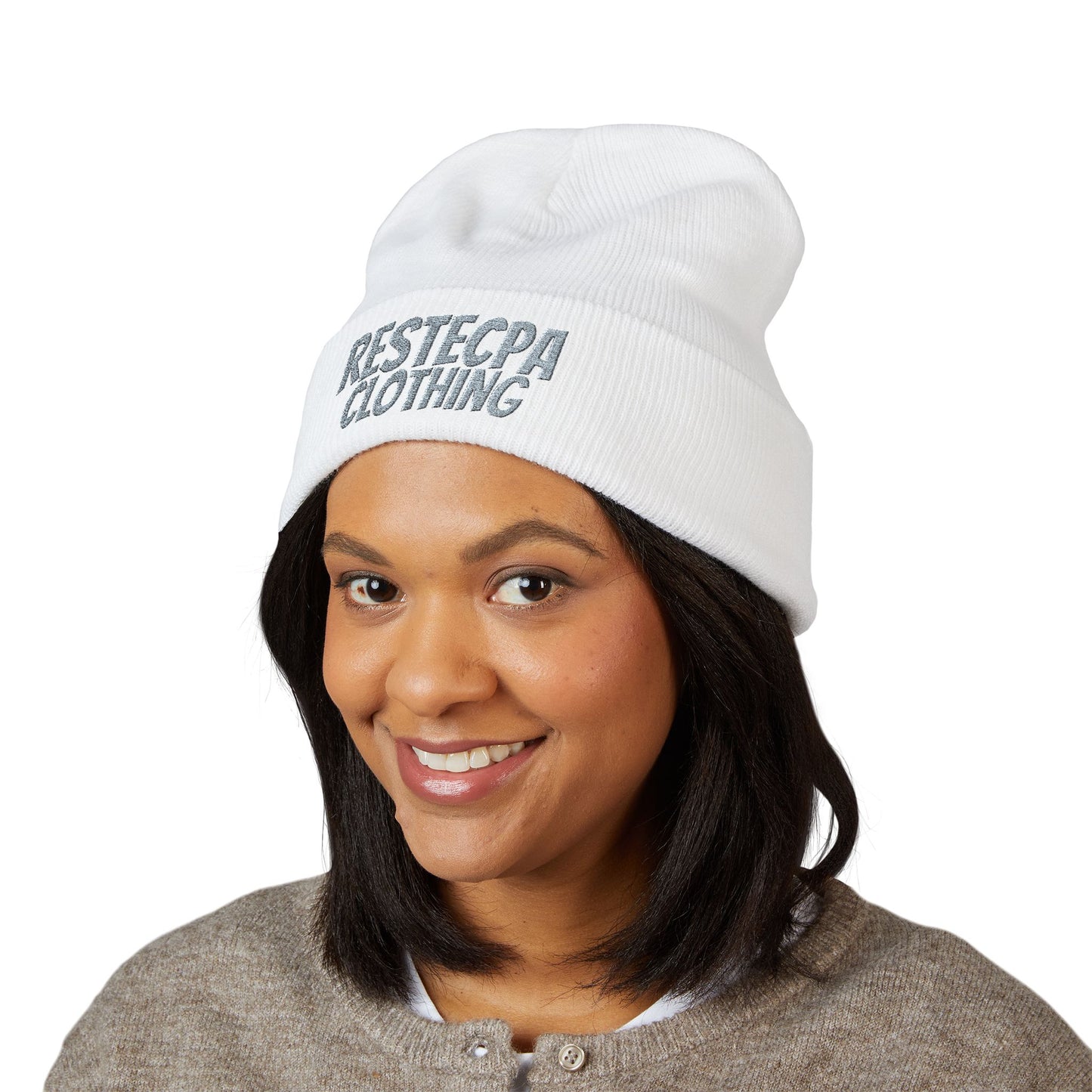 Embroidered 'restecpa beanie keep your nobbin warm' Cuffed Beanie