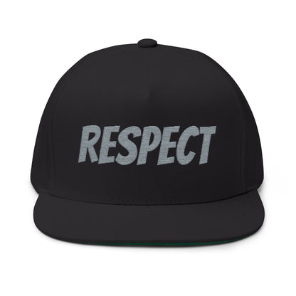 Respect Embroidered Cap — Flat Bill Hat