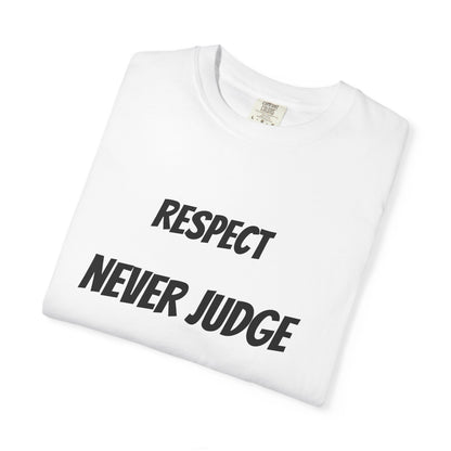 Never Judge T-Shirt — Minimal Typography Tee