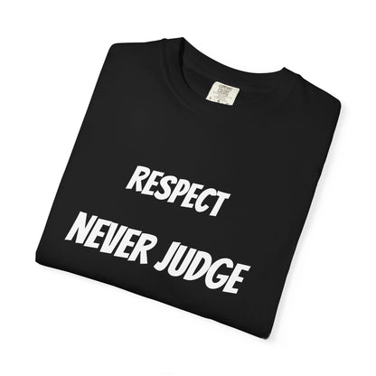 Never Judge T-Shirt — Minimal Typography Tee